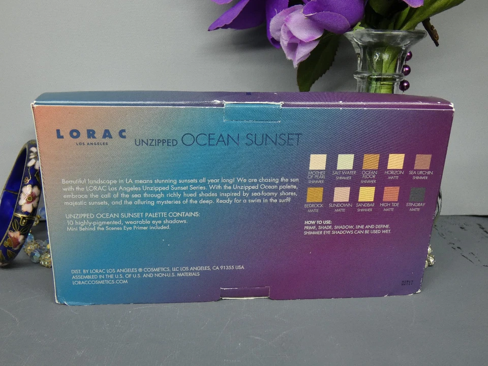 Lorac Unzipped OCEAN SUNSET EyeShadow Palette + Primer 2017 Limited Edition NIB - Image 2 of 4