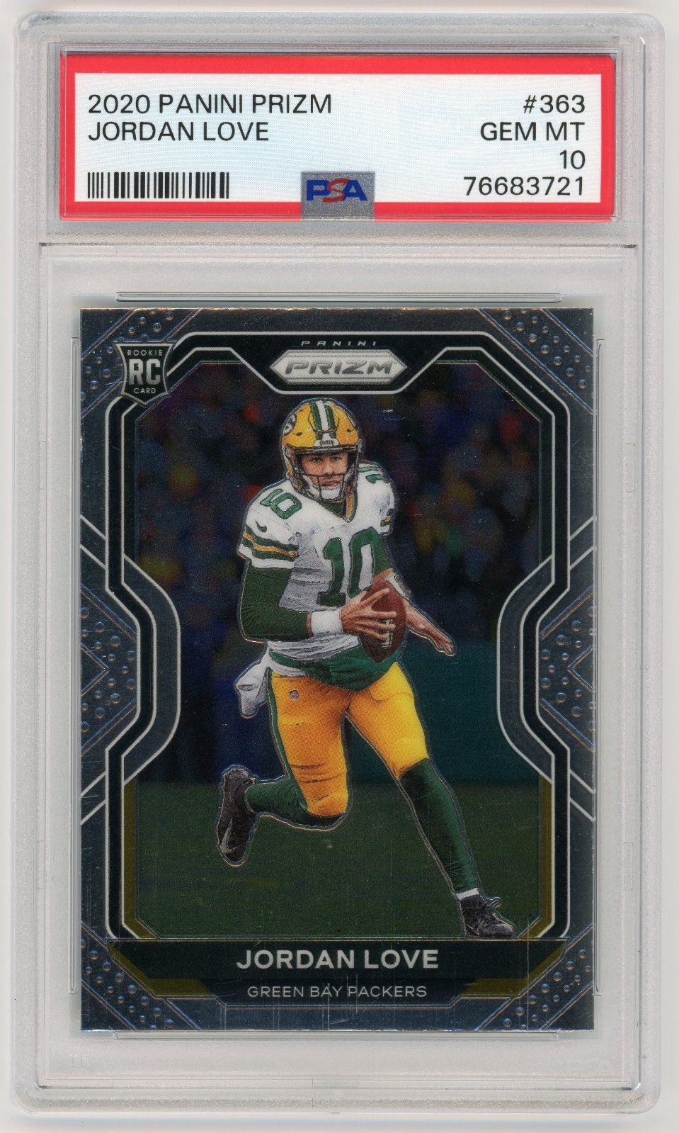 JORDAN LOVE 2020 Panini Prizm Rc #363 PSA 10 Green Bay Packers