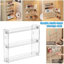 3-Tier Wall-Mounted Clear Acrylic Display Rack Holder Organizer For Home Storage