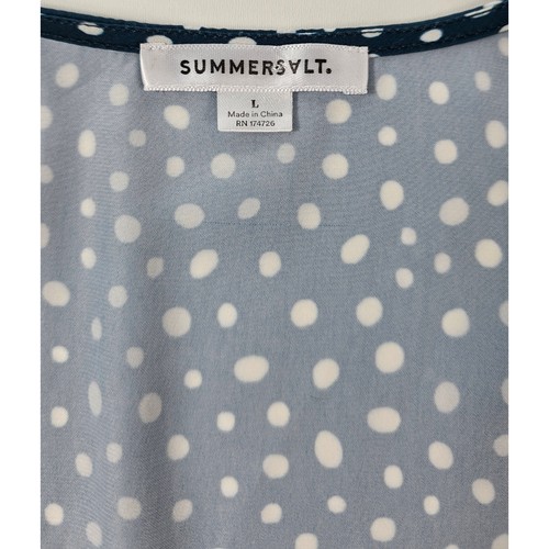 Summersalt L beach to brunch wrap dress contrasting polkadot EUC hi low casual - Picture 6 of 10