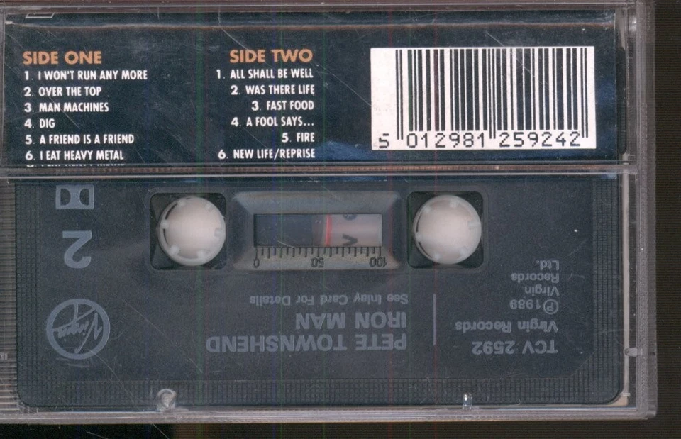 Pete Townshend Iron Man (The Musical By Pete Townshend) cassette UK Virgin 1989 - Image 2 of 2