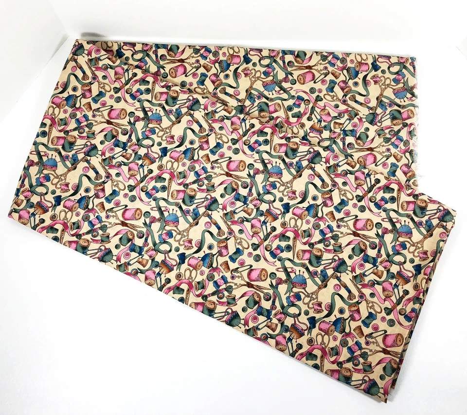 Sewing Notions Fabric Hoffman Antique Etchings Cotton Novelty Thread 2.5 yards - Image 4 of 4