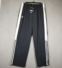 Vintage Y2k Adidas Pants Black White Stripes baggy Large 2005 RARE NWT