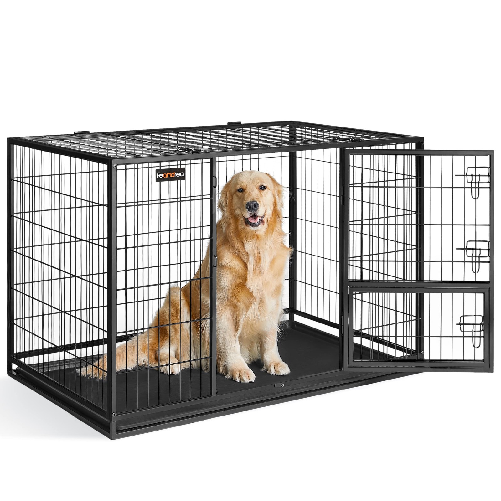 Heavy-Duty XXL Metal Dog Crate Kennel with Removable Tray