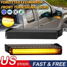2x LED Under Side Mirror Turn Signal Light Smoked Lens For 2004-2014 Ford F-150