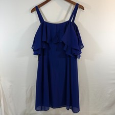 Eliza J Ruffle Sleeve Sheath Dress NWT Cobalt/Royale Blue Woman's Size 14