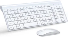 Wireless Keyboard and Mouse Ultra Slim Combo, TopMate 2.4G Silent Compact USB 24