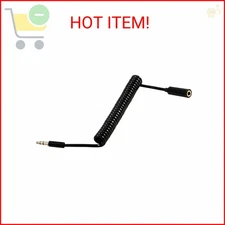 JacobsParts 3.5 MM Coiled Stereo Audio Aux Extension Cable M/F (3 FT)