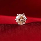 Round Natural Diamond Solitaire Screw Back Nose Pin Real 14K Yellow Gold #059 — photo 6