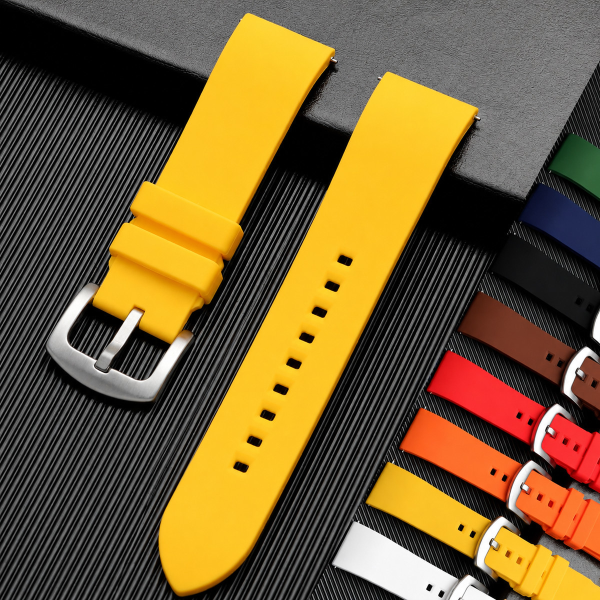 Universal Silicone Watch Strap 18-24mm Quick Release Rubber Sport Band