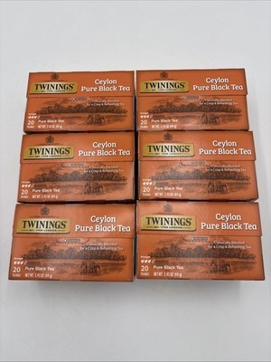 6 Pack - Twinings Ceylon Orange Pekoe Pure Black Tea - 20 count ea (120) 7/2028