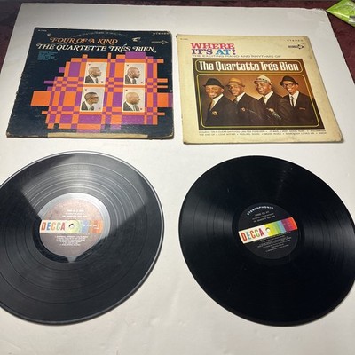 Quartette Tres Bien Where It's At 1967 Decca LP Mono Promo Jazz 2 Record Lot!