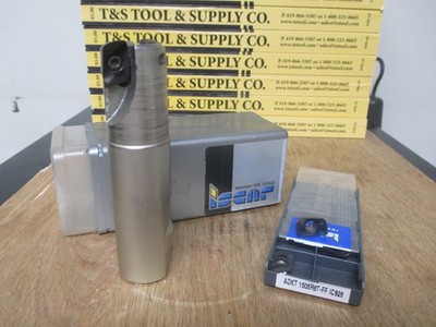 NEW 1'' Iscar 2-Flute Indexable Endmill w/1'' Shank & 5-ADKT1505 Fast Feed Inserts