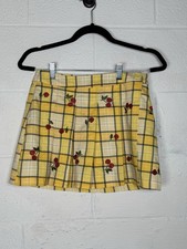 Forever 21 Yellow Plaid Cherry Mini Skort   Clueless Y2K Preppy, Size Small