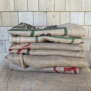 Lot of 5 Burlap Jute Organic Coffee Bags Crafting Home Decor International