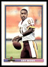 Art Monk 1991 Bowman #536 Redskins NFL READ FREE SHIPPING AutographDen