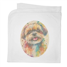 'Shih Tzu Dog Portrait' Cotton Baby Blanket / Shawl BY00040655