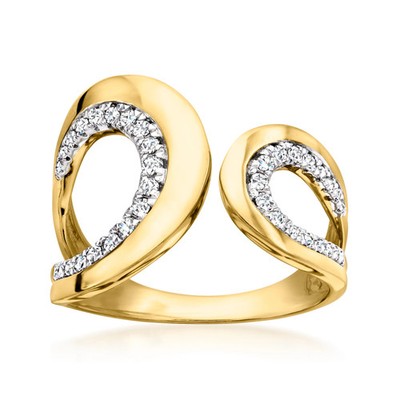 Ross-Simons 0.25 ct. t.w. Diamond Open Loop Ring in 18kt Gold Over Sterling