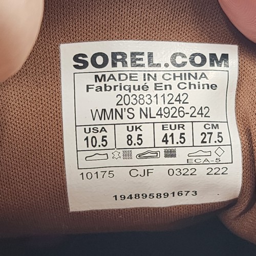 SOREL NWOB Evie Ankle Lace up Wedge Booties Brown Gray Suede Size 10.5 - Picture 8 of 9