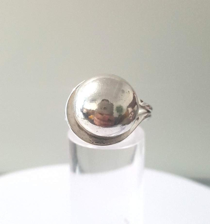 Fabulous Solid Artistic Dome Ring 925 Silver Size… - image 3