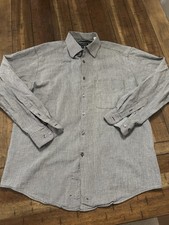 Yves Saint Laurent Pour Homme Mens M Textured Black White Shirt Vintage YSL