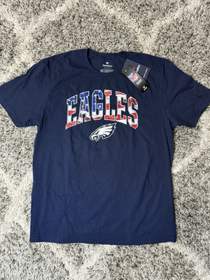 Philadelphia Eagles Banner Wave Logo T-Shirt - Navy Size L