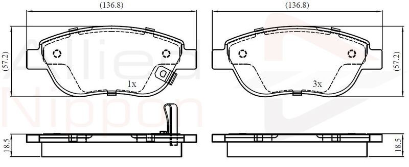 Brake Pad Set For Disc Front Fits Fiat Vauxhall Opel ALLIED NIPPON ADB31038