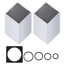 Coin Snap Holder, 24 Pack Coin Holders Square Fit 19/24/29/34/39mm, Black