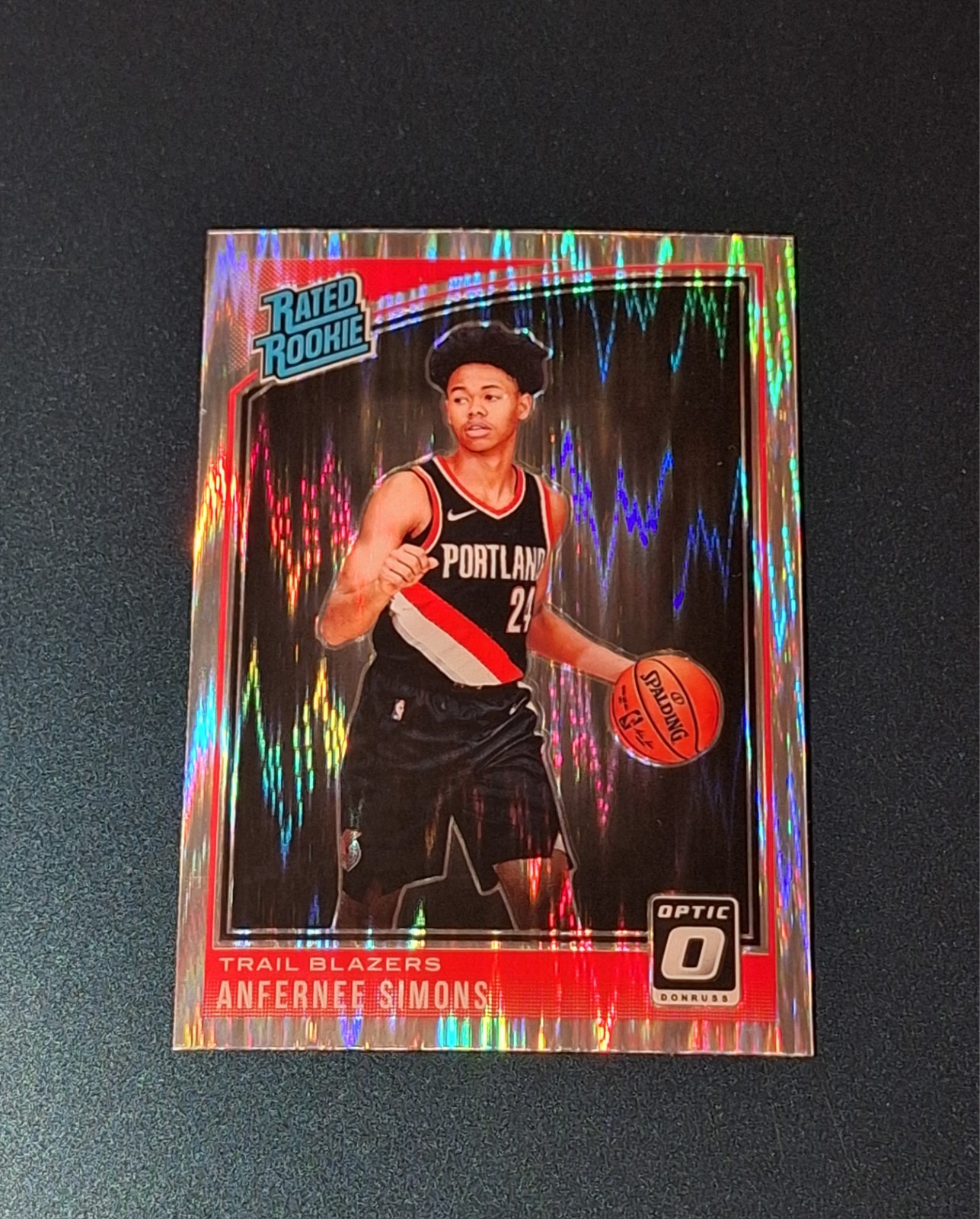 Anfernee Simons 2018-19 Optic SHOCK PRIZM Rookie Card #186 RC Boston Celtics