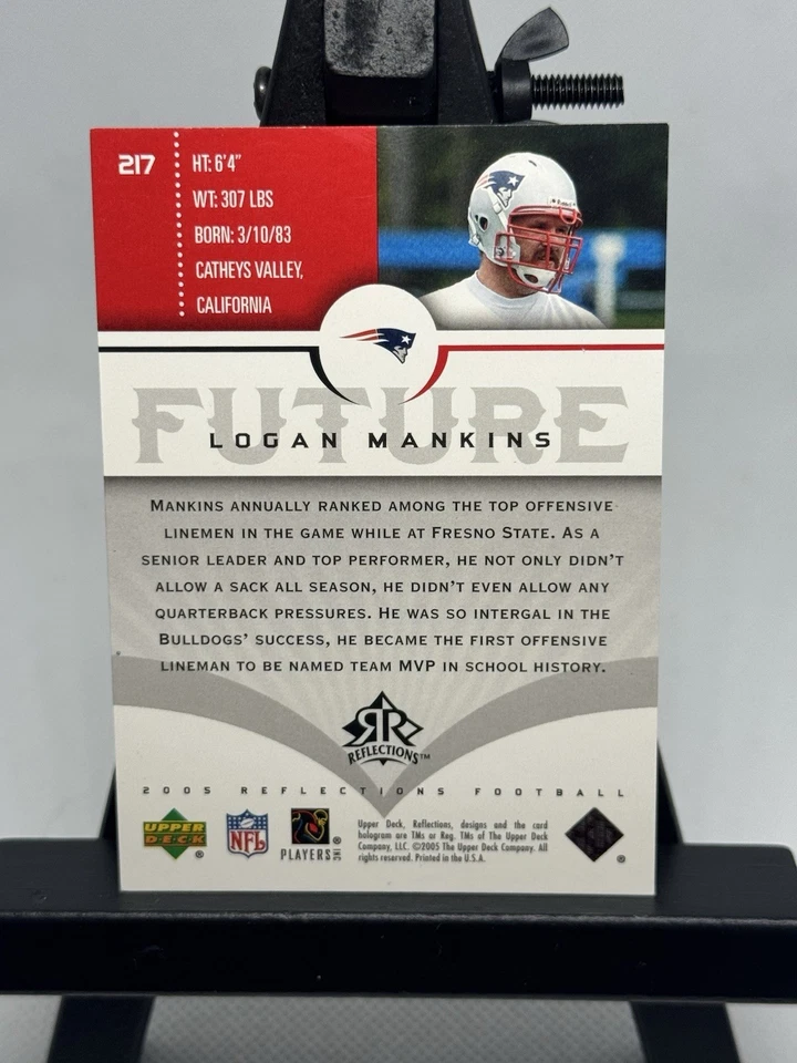 Logan Mankins Upper Deck Reflections Rookie RC/699 #217 2005 Foto 2 de 2
