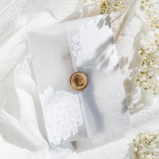50 Pack Pre-Folded Vellum Jackets for 5x7 Invitations,AZAZA Elegant... 