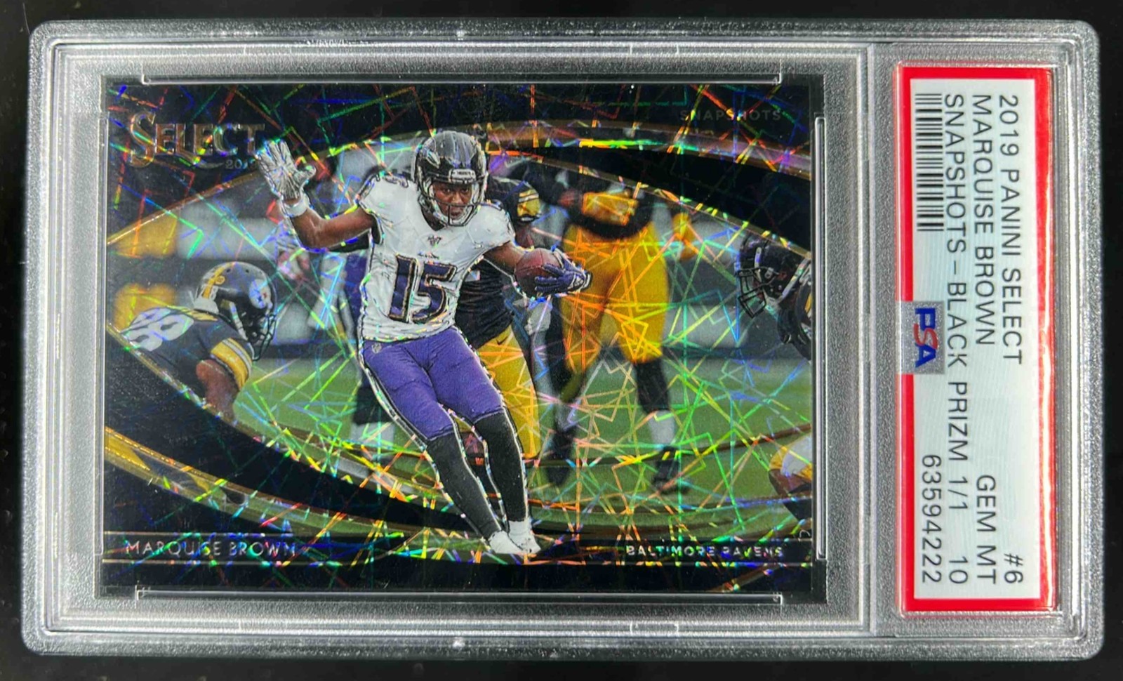 Marquise Brown Panini Select Snapshots #6 Black Prizm 1/1