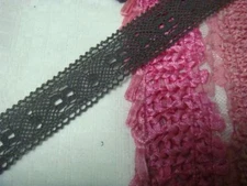 5 Yards  dark olive cotton crochet delicate lace trim 7/8"W.