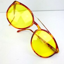 Vintage Boulevard Boutique Yellow RXLens Red Frame Eyeglasses 1007 53-18-140 BLD