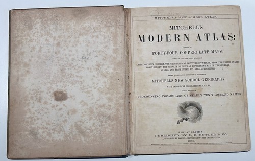 0006 Mitchell's New School Atlas: A Series of Forty-Four Copperplate Maps, 1866 - Picture 2 of 9