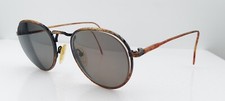 Vintage 417 Authentic Amber Brown Oval Metal Sunglasses Korea FRAMES ONLY