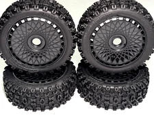 Arrma Typhon 223s BLX V4 Buggy Tires & Black Wheels 17mm DBoots 2HO ARA4306V4