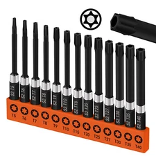 HORUSDY 13PC Torx Screwdriver Bit Set Magnetic Impact 3" Security Tamper Proof