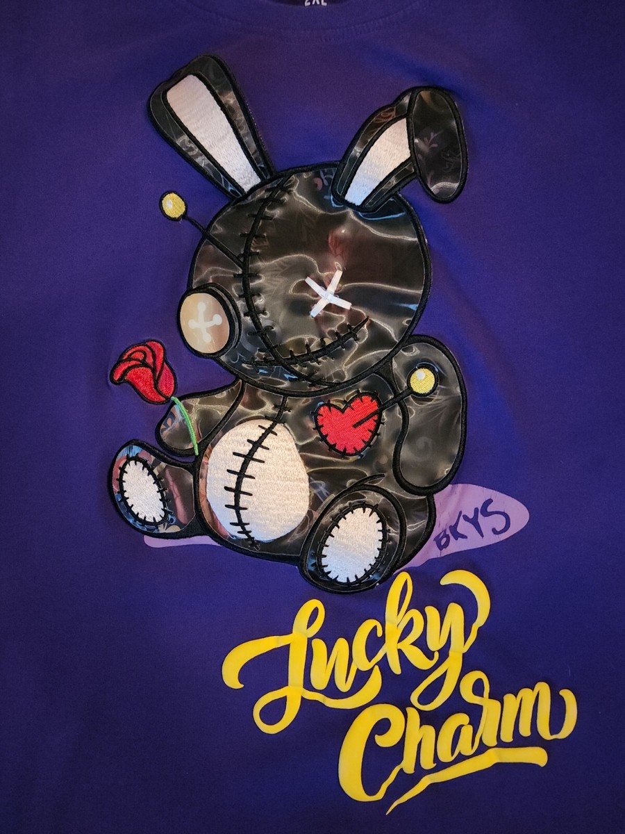 Rare BKYS Lucky Charm Mens Purple T-Shirt Size 2XL Urban Street