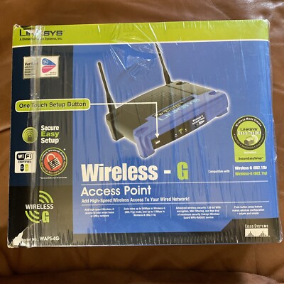 Linksys Wireless-G Wi-Fi Access Point WAP54G 2.4GHz 802.11g 54Mbps,Used Open Box
