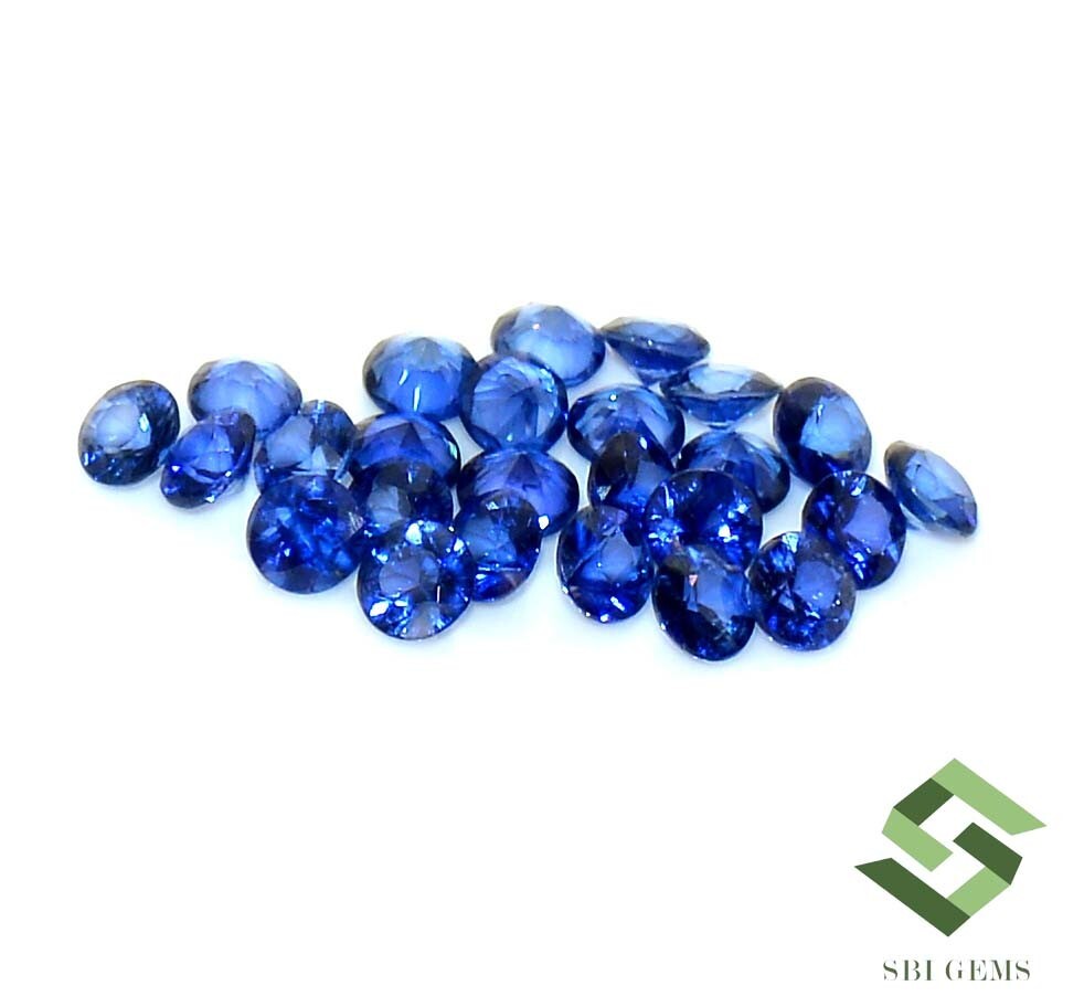 Lot De 100 Saphirs Naturels Bleus Ronds - 1 Mm - Calibrés Pour Création De Bijoux