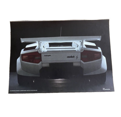 VERKERKE 1985 White Back Of Lamborghini Countach Original Poster