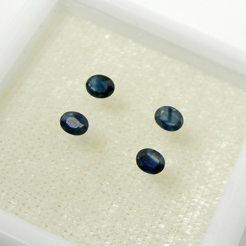 0.72 carat Oval 3.8x3 mm Qty 4, Natural Parti blue Australian Sapphire Gemstone - Picture 2 of 12