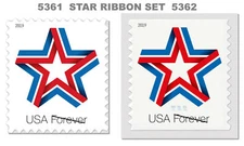 5361-62 5362 Star Ribbon US Forever Set 2 First Class Stamps 2019 MNH - Buy Now