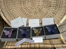 Lalique France Crystal Butterfly Rosee Papillion Figures Colors Price Per Piece