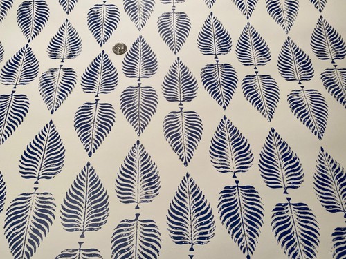 3 Rolls PETER FASANO 84020 Piccha Indigo Hand Screen Print Wallpaper $600 Retail - Picture 15 of 24