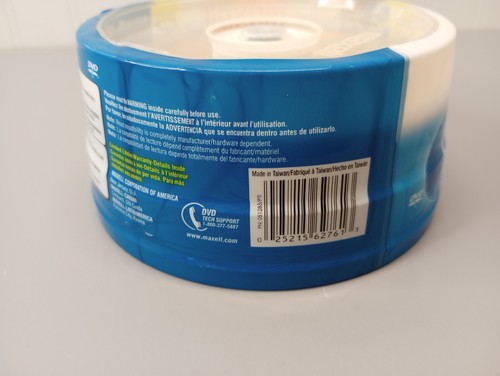 Maxell DVD-R 25 Pack Blank Discs 4.7 GB Inkjet Printable New Sealed - Picture 4 of 5