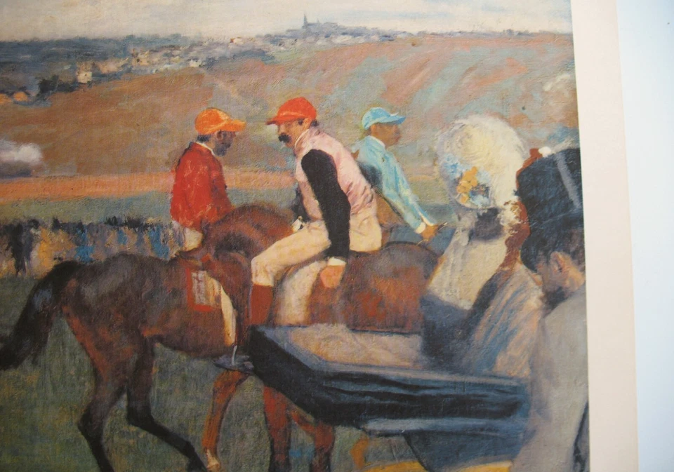 1960's EDGAR DEGAS "AT THE RACE TRACK " VINTAGE ART ORIGINAL PRINT 14x18 P-2524 - Image 2 of 4