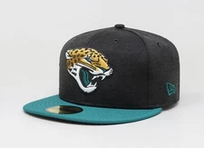 New Era 5950 Men Women Cap Jacksonville Jaguars Sideline Black Blue Fitted Hat