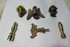 Lot of 6 Vintage Lamp Finials Robot Altered Art Decor